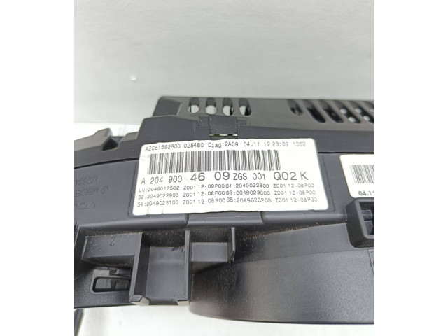Přístrojová deska  Mercedes-Benz C W204 2012 A2049004609  