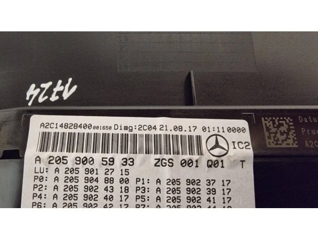 Панель приборов A2059005933, A2059012715   Mercedes-Benz GLC X253 C253       