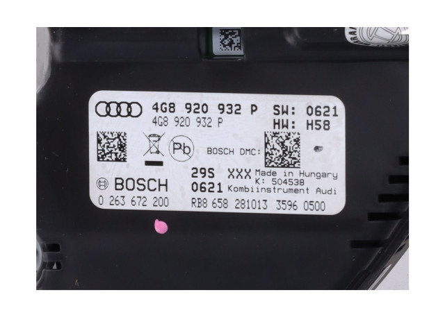 Панель приборов 4G8920932P   Audi RS7 C7       