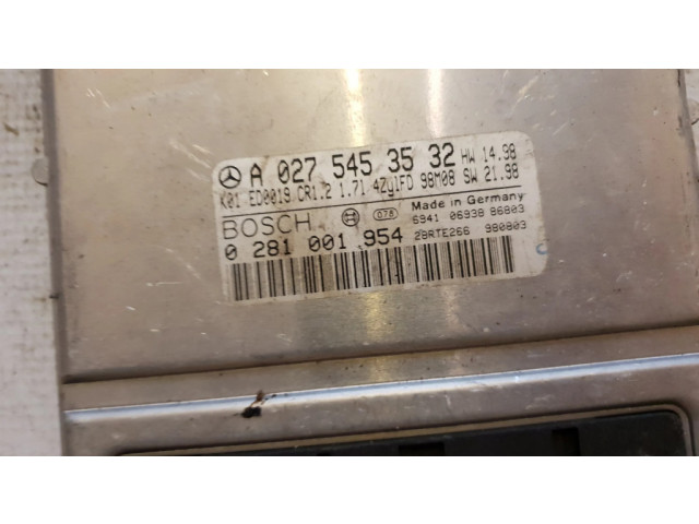Řídící jednotka A0275453532, 0275453532   Mercedes-Benz A W168 2002