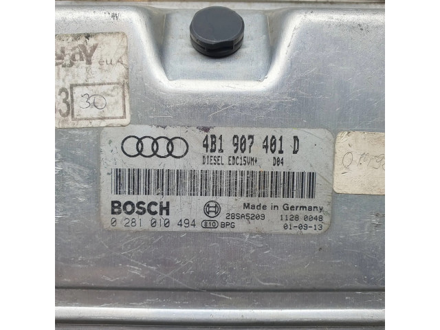 Блок управления двигателя 4B1907401D, 0281010494   Audi A6 S6 C5 4B