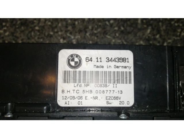 Блок управления климат-контролем 64113443981, 3443981   BMW X3 E83