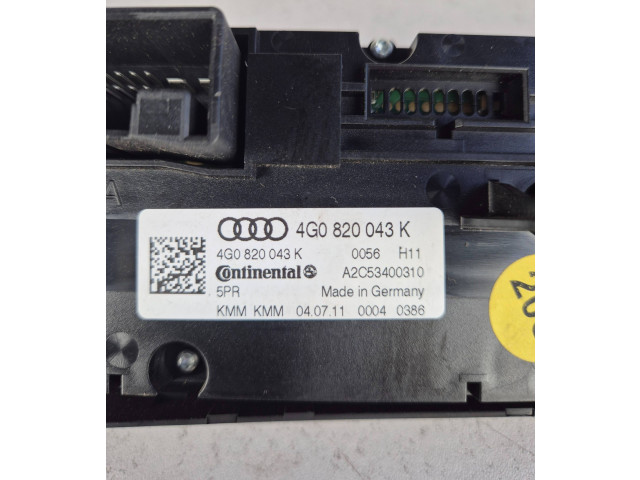 Блок управления климат-контролем 4G0820043K, A2C53400310   Audi A6 S6 C7 4G