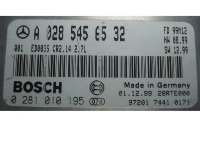Řídící jednotka A0285456532, 0281010195   Mercedes-Benz E W210 1999