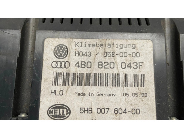 Блок управления климат-контролем 4B0820043F, 5HB00760400   Audi A6 S6 C5 4B