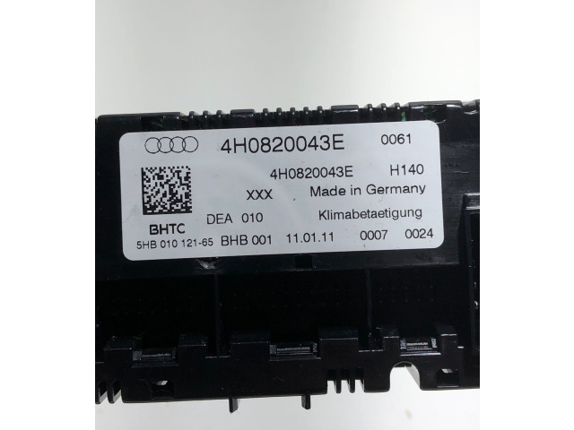 Блок управления климат-контролем 4H0820043E, 5HB01012165   Audi A8 S8 D4 4H