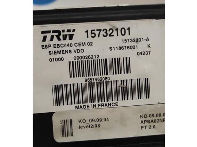 Jednotka ABS 15732101, 15732101   Peugeot 207 CC 2006