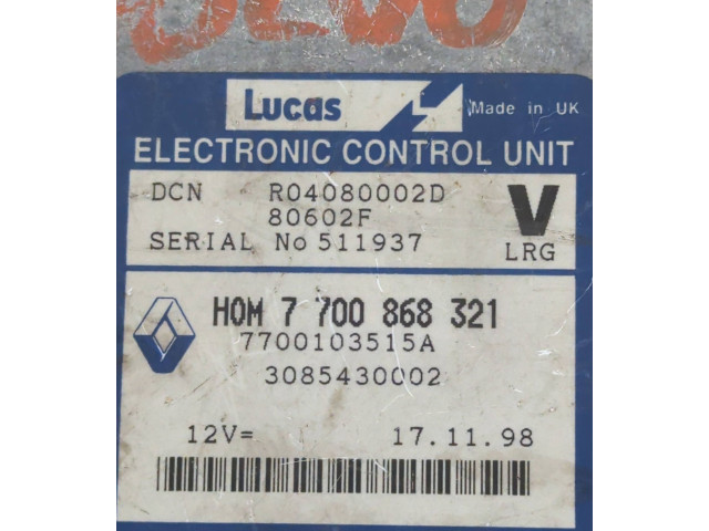 Řídící jednotka 7700868321, 7700103515A   Volvo S40, V40 1997
