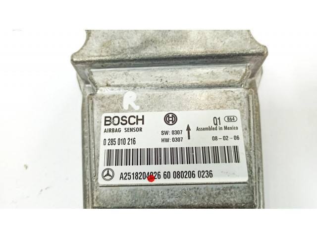 Блок подушек безопасности A2518204026, 0285010216   Mercedes-Benz R W251