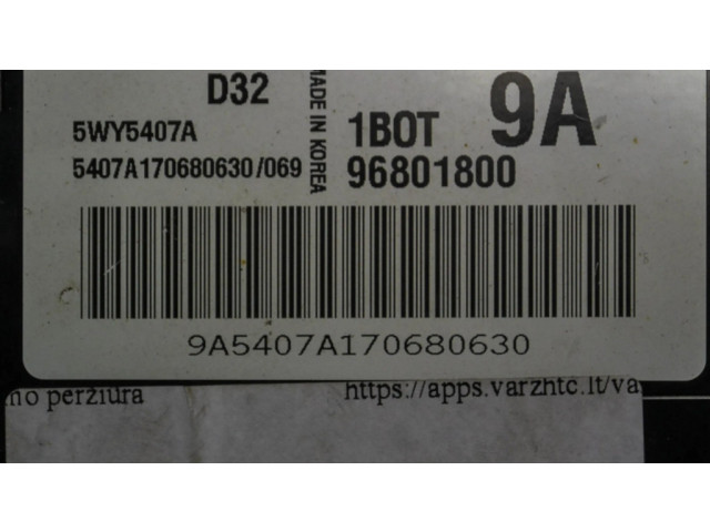 Блок управления двигателя 96801800, 5WY5407A   Chevrolet Matiz