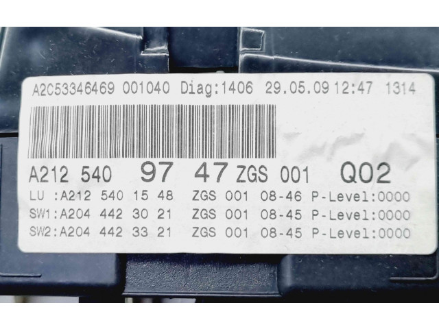 Přístrojová deska  Mercedes-Benz E W212 2010 A2125409747  