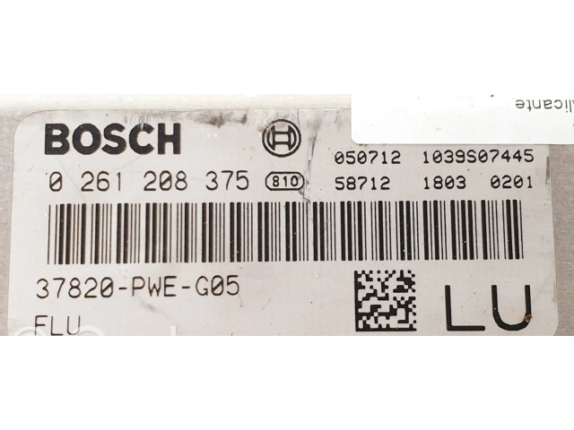 Řídící jednotka 0261208375, 37820PWEG05   Honda Jazz 2005