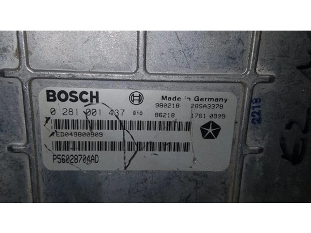 Блок управления двигателя 0281001437, P56028704AD   Jeep Grand Cherokee
