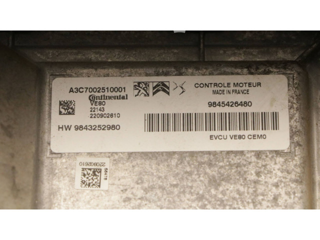 Řídící jednotka 9845426480, A3C7002510001   Citroen C4 III e-C4 2022