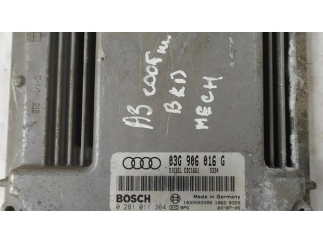 Řídící jednotka 03G906016G, 0281011364   Audi A3 S3 8P 2008