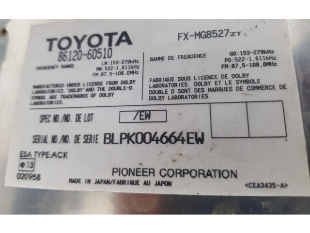 Радио/ проигрыватель CD/DVD / навигация 8612060510, 8612060510    Toyota Land Cruiser (J120)  1KDFTV 