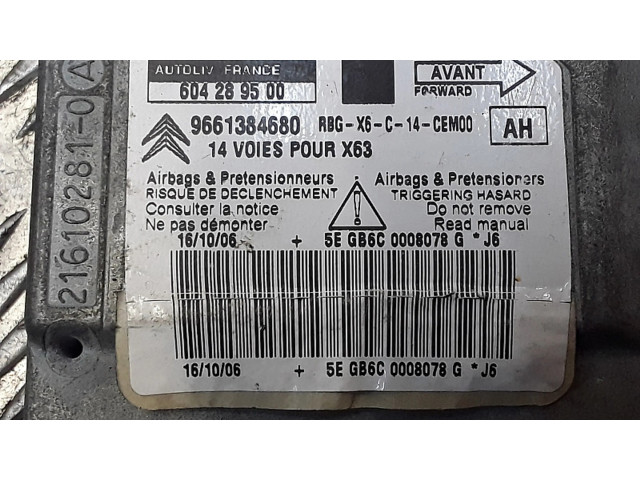 Блок подушек безопасности 9661384680   Citroen C6