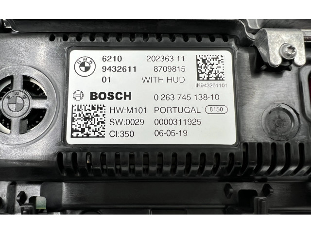 Přístrojová deska  BMW 3 G20 G21 2020 9432611, 8709815  