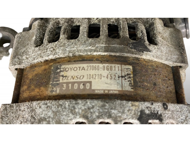 Генератор 1042104521, 270600G011   Toyota Avensis T250 2.0     