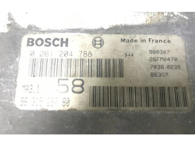Řídící jednotka 9631528780, 0261204788   Peugeot 106 