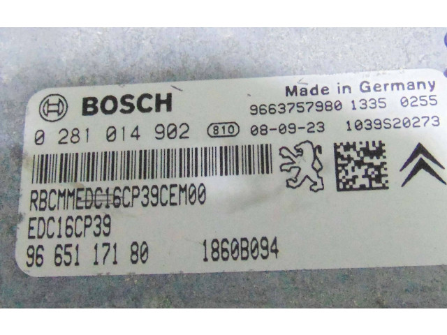 Řídící jednotka 0281014902, 9663757980   Peugeot 4007 2009