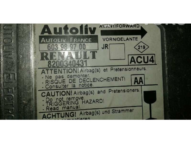 Блок подушек безопасности 8200340431, 603989700   Renault Scenic I