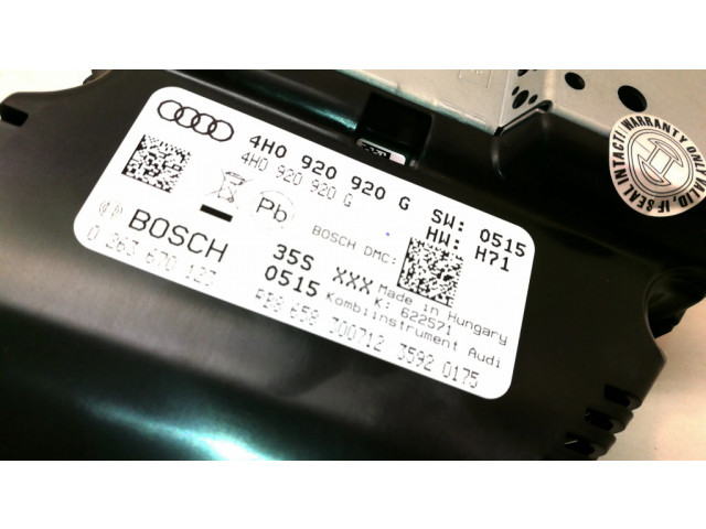 Панель приборов 4H0920920G, 0263670123   Audi A8 S8 D4 4H       