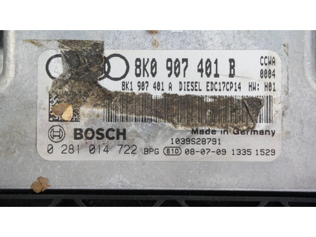 Řídící jednotka 8K0907401B, 0281014722   Audi A5 8T 8F 2009