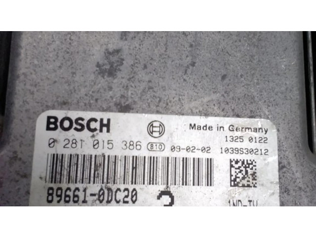 Řídící jednotka 896610DC20, 0281015386   Toyota Yaris 2009