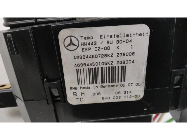 Блок управления климат-контролем A6394460728, A6394450105   Mercedes-Benz Vito Viano W639