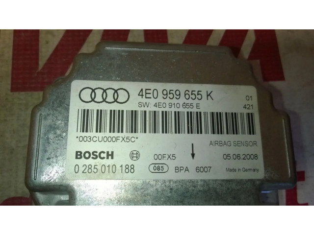 Блок подушек безопасности 0285010188, 4E0959655K   Audi A8 S8 D3 4E