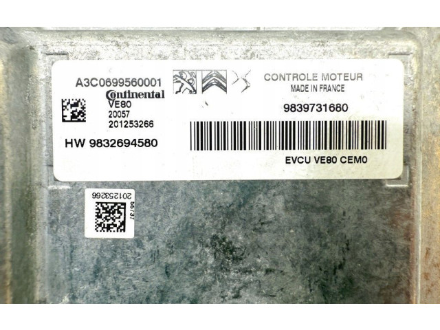 Блок управления двигателя 9839731680, 9832694580   Peugeot 208