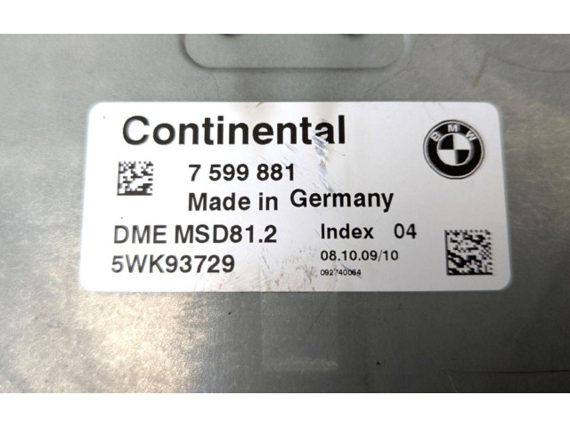 Řídící jednotka 5WK93729, 7599881   BMW 1 E81 E87 2009
