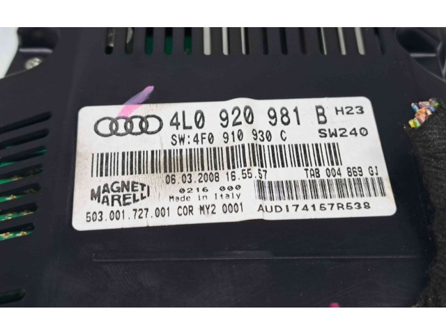 Přístrojová deska  Audi Q7 4M 2006 4L0920981B  