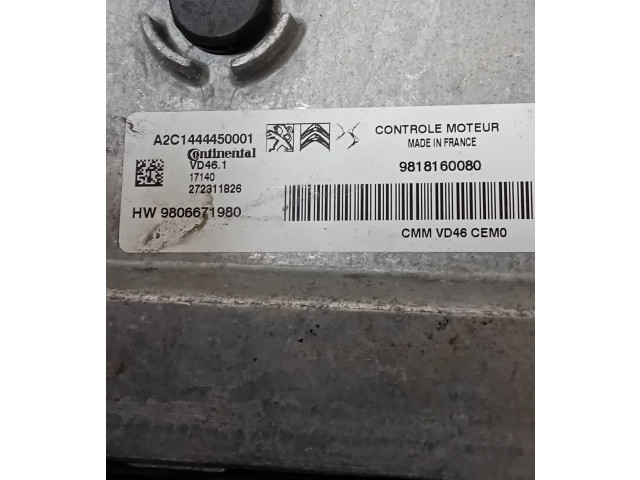 Řídící jednotka 9806671980, 9818160080   Citroen C4 Cactus 2017