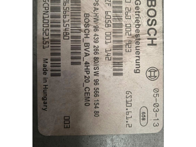 Блок управления коробкой передач 0260002923, 0260002923   Peugeot 207 CC