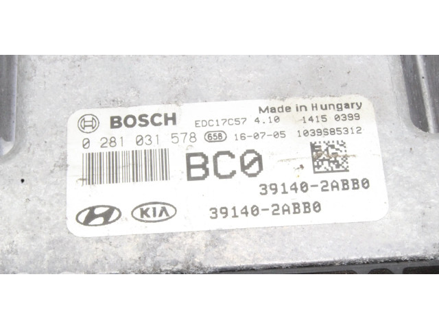 Řídící jednotka 391402ABB0, 0281031578   Hyundai Tucson TL 2016