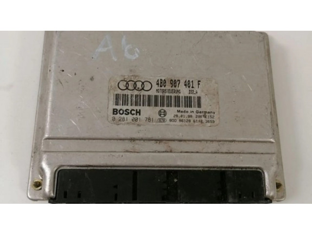 Блок управления двигателя 4B0907401F, 0281001781   Audi A4 S4 B6 8E 8H