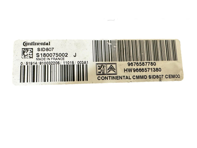 Řídící jednotka 9676587780, S180075002J   Peugeot 3008 I 2010