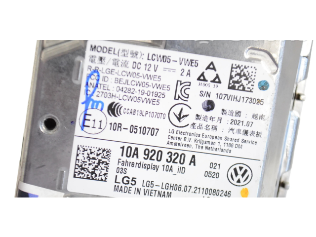 Přístrojová deska  Volkswagen ID.3 2021 10A920320A  