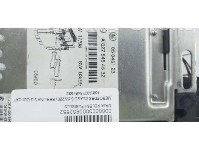   Pojistková skříňka A0275454532   Mercede-Benz S W220 2000