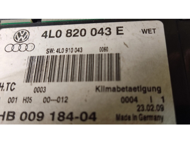 Блок управления климат-контролем 4L0820043E, 4L0910043   Audi Q7 4L