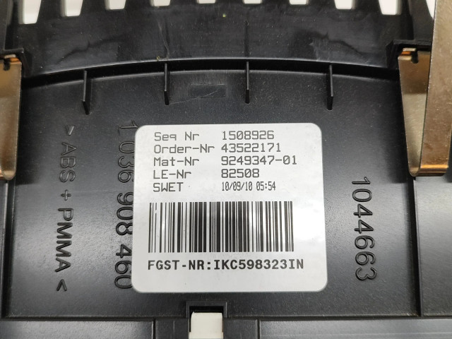 Přístrojová deska  BMW 5 F10 F11 2010 9249347  