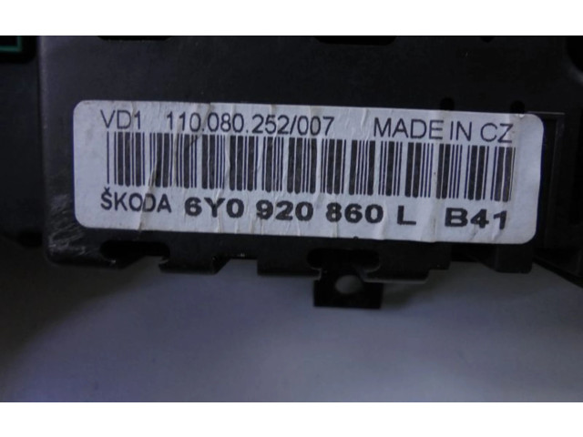 Přístrojová deska  Skoda Fabia Mk1 (6Y) 2003 6Y0920860L, 6Y0920860L  