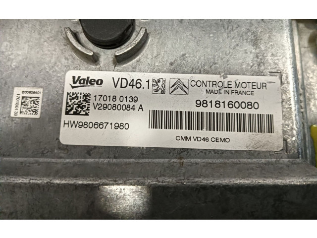 Řídící jednotka 9818160080, V29080084A   Peugeot 2008 I 2017