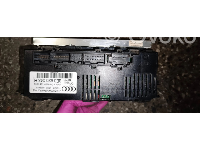 Блок управления климат-контролем 8E0820043H   Audi A4 S4 B6 8E 8H