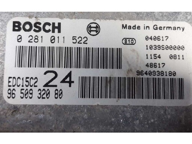 Řídící jednotka 9650932080, 0281011522   Peugeot 807 2004