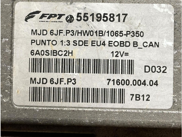 Řídící jednotka 55195817, 55195817   Fiat Punto (188) 2005