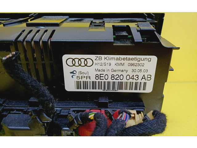 Блок управления климат-контролем 8E0820043AB   Audi A4 S4 B6 8E 8H