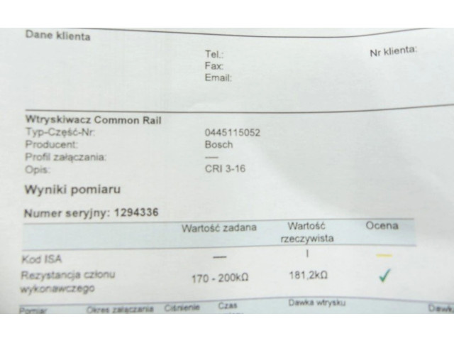 Vstřikovač 0445115052, IMPRK1294336   Audi Q7 4L     
